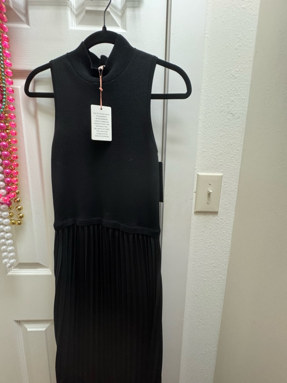 Skies Are Blue Black Sleeveless Pleated Maxi Dress